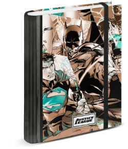 Capa do artigo Justice League Comics Pasta de 4 Anéis Papel Quadriculado, Cinza