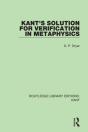 Kant'S Solution For Verification In Metaphysics - Preview