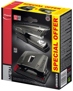 Capa do artigo Kit Maped Advanced 898011 Agrafador 24/6-26/6 + Furador 20/25Fl