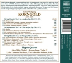 Capa do artigo Korngold: String Quartets Nos. 1-3 - CD