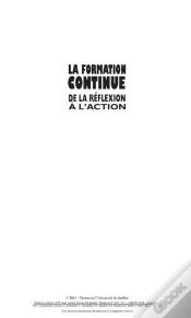 Capa do artigo La Formation Continue ; De La Reflexion A L