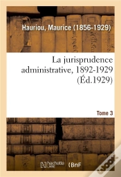Capa do artigo La Jurisprudence Administrative, 1892-1929. Tome 3
