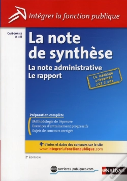 Capa do artigo La Note De Synthese (Integrer La Fonction Publique) Categories A Et B - N26 2011