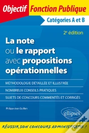 Capa do artigo La Note Ou Le Rapport Avec Propositions Opérationnelles. Catégories A Et B - 2e Édition