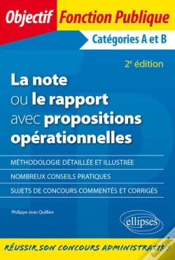 Capa do artigo La Note Ou Le Rapport Avec Propositions Opérationnelles. Catégories A Et B - 2e Édition