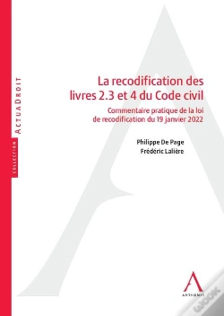 Capa do artigo La Recodification Des Livres 2.3 Et 4 Du Code Civil : Commentaire Pratique De La Loi De Recodification Du 19 Janvier 2022