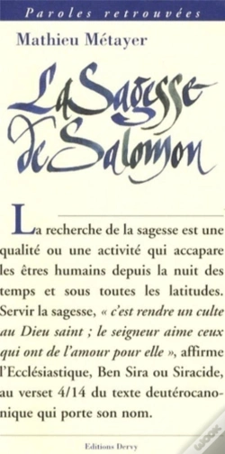 Capa do artigo La Sagesse De Salomon