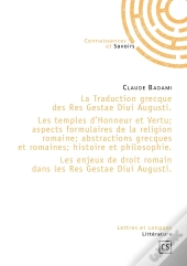 La Traduction Grecque Des Res Gestae Diui Augusti