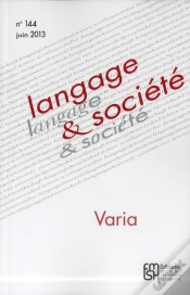 Capa do artigo Langage Et Societe 144
