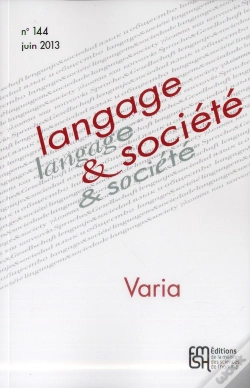 Capa do artigo Langage Et Societe 144