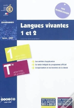 Capa do artigo Langues Vivantes 1 Et 2 - Classes De Premiere Et De Terminale Sti2d, Stl Et Std2a