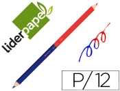 Capa do artigo Lápis bicolor Liderpapel. Cor azul e vermelho. 12 unidades