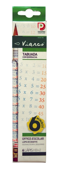 Capa do artigo Lápis de Carvão VIARCO Tabuada Borracha (6 Un)