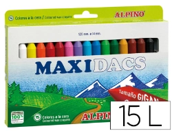 Capa do artigo Lapis de cera alpino maxidacs caixa de 15 cores sortidas