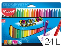 Capa do artigo Lápis De Cera Maped - Plasticlean - Caixa De 24 Cores Sortidas
