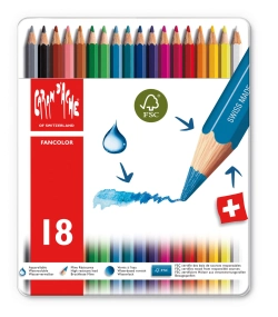 Capa do artigo Lápis de Cor Caran d'Ache - Caixa de 18 lápis Fancolor Aguarela