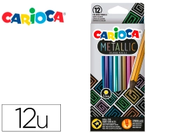 Capa do artigo Lapis de cor carioca metallic hexagonal mina 3,3 mm caixa de 12 cores sortidas