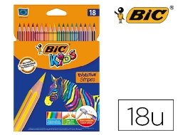 Capa do artigo Lapis de cores bic evolution stripes caixa de 18 cores sortidas