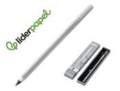 Capa do artigo Lapis de grafite liderpapel infinito com borracha aluminio hexagonal prateado ultra resistente 1 ponta de recarga