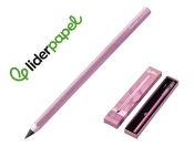 Capa do artigo Lapis de grafite liderpapel infinito com borracha aluminio hexagonal rosa ultra resistente 1 ponta de recarga