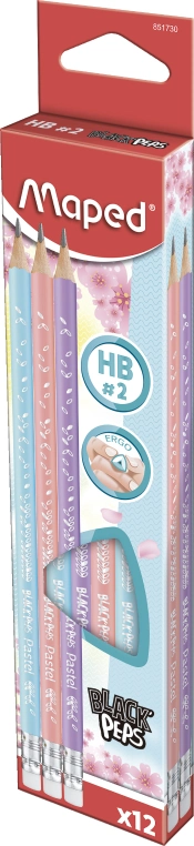 Capa do artigo Lapis Grafite C/Borracha Maped Pastel Hb N.2 Blister 851730