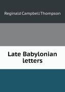 Late Babylonian Letters