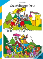 Le Coloriage Des Chateaux Forts : Le Chevalier Avec Drapeau