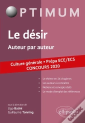 Le Désir ; Prépa Ece, Ecs ; Culture Générale ; Auteur Par Auteur (Édition 2020)