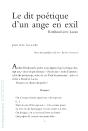 Le Dit Poétique D'Un Ange En Exil - Preview