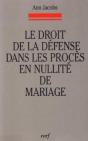 Le Droit De La Defense Dans Les Proces En Nullitede Mariage - Preview