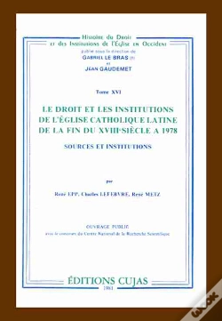 Capa do artigo Le Droit Et Les Institutions De L'Église Catholique Latine De La Fin Du Xiii Siècle À 1978 ; Sources