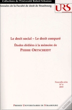 Capa do artigo Le  Droit Social, Le Droit Compare. Etudes Dediees A La Memoire De Pierre Ortscheidt