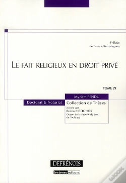 Capa do artigo Le Fait Religieux En Droit Prive - Vol29