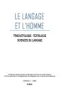 Le Langage Et L'Homme, 39-1 (2004) - Preview