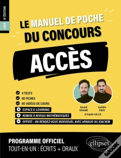 Capa do artigo Le Manuel De Poche Du Concours Acces (Programme Officiel : Ecrits + Oraux)
