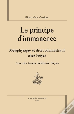 Capa do artigo Le Principe D'Immanence ; Métaphysique Et Droit Administratif Chez Sieyès
