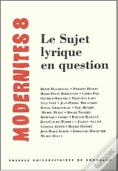 Le Sujet Lyrique En Question - Modernites 8