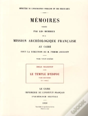 Capa do artigo Le Temple D Edfou T.Neuvieme Reedition Premier Edition 1929