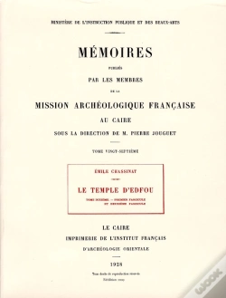 Capa do artigo Le Temple D'Edfou Tome Dixieme Fascicule 1 Réédition Premier