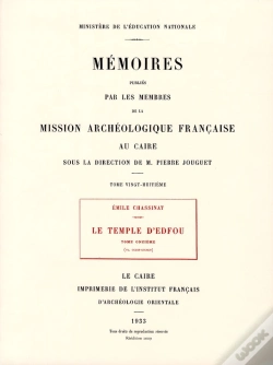 Capa do artigo Le Temple D'Edfou Tome Onzieme Réédition Premier Édition 193