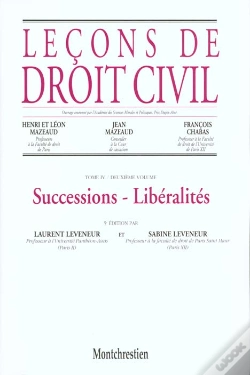 Capa do artigo Lecons De Droit Civil T.4 Successions Liberalites