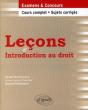 Leçons D'Introduction Au Droit ; Cours Complet, Sujets Corrigés - Preview