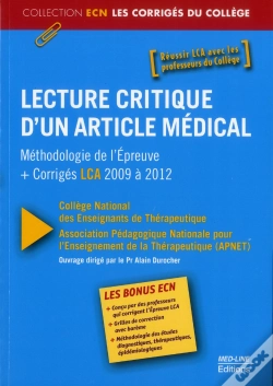 Capa do artigo Lecture Critique D'Un Article Medical