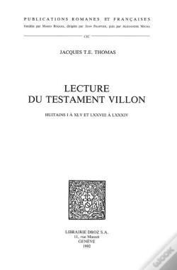 Capa do artigo Lecture Du Testament Villon :