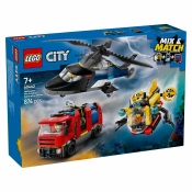 Capa do artigo Lego City Combinacao De Helicoptero, Camiao Dos Bombeiros E Submarino 60462