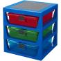 LEGO Bookshelf with 3 Drawers - Blue - Preview
