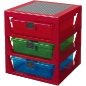 Capa do artigo LEGO Bookshelf with 3 Drawers - Red