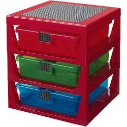 Capa do artigo LEGO Bookshelf with 3 Drawers - Red
