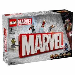 Capa do artigo Lego Marvel Logotipo Marvel E Minifiguras 76313