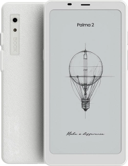Capa do artigo Leitor de e-books Boox Palma2 - Branco - Potente leitor de e-books com tela e-ink de 6,13" em formato de smartphone, com Google Play Store.